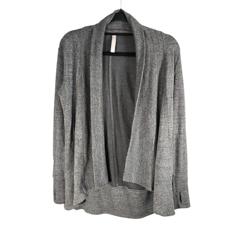 Athleta Gray Open Front Cardigan Sweater Thumb Hole‎ Cuffs Womens  XXSmall